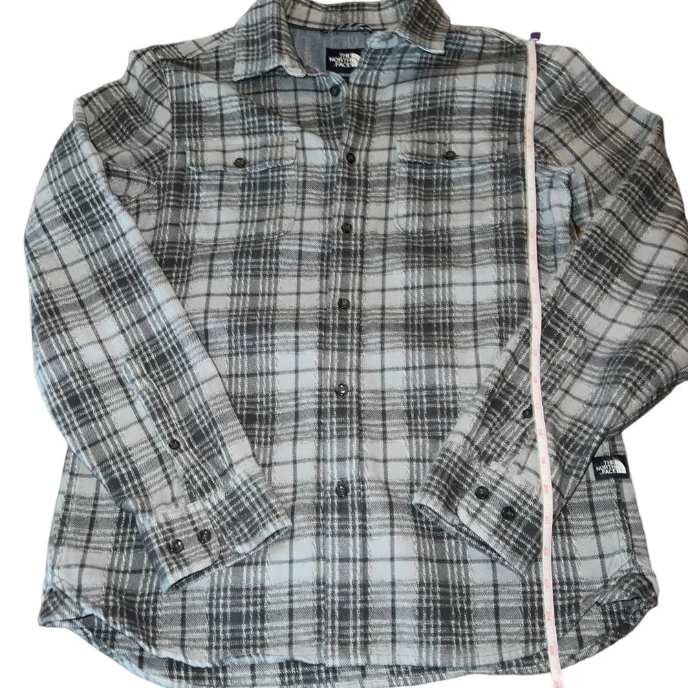 THE NORTH FACE MENS GRAY PLAID SHIRT JACKET SIZE SMALL